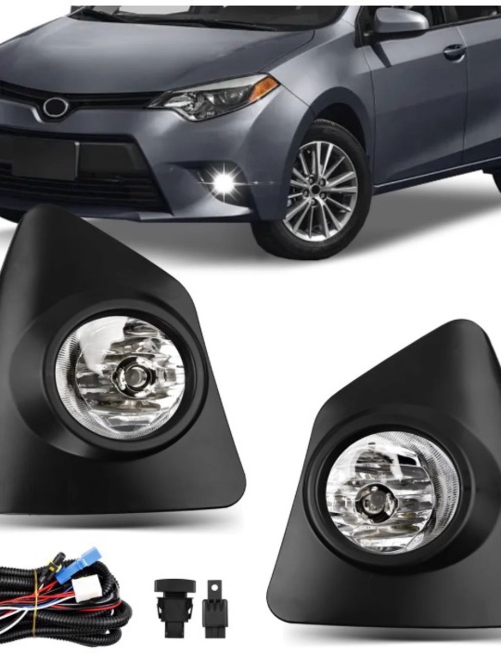 Front Fog Lamps Assembly for Toyota Corolla S SE 2014 2015 2016 - Halogen
